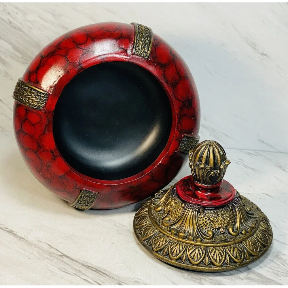 Vintage Mid Century Pottery  Ceramic Home Decor Urn Vase Burgundy/gold 9” Tall